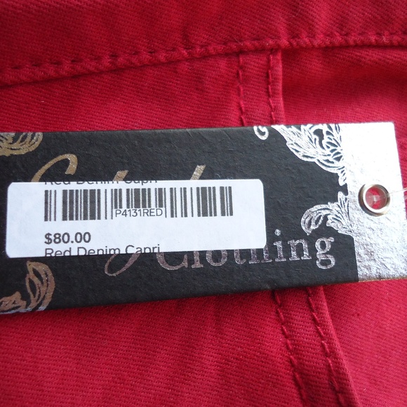 Ethyl Clothing Women's Red Stretch Denim Jeans Size-2 - Picture 6 of 8